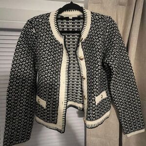 NWOT Loft thick knit jacket gold buttons